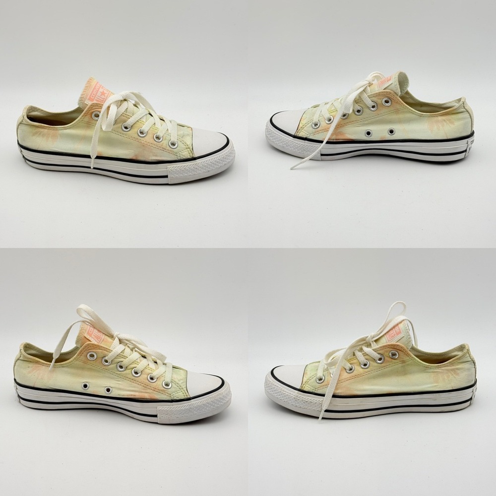 Converse Chuck Taylor Sneakers Womens 8 Yellow Palm Tree Tie Dye Low Top Shoes - Picture 2 of 9